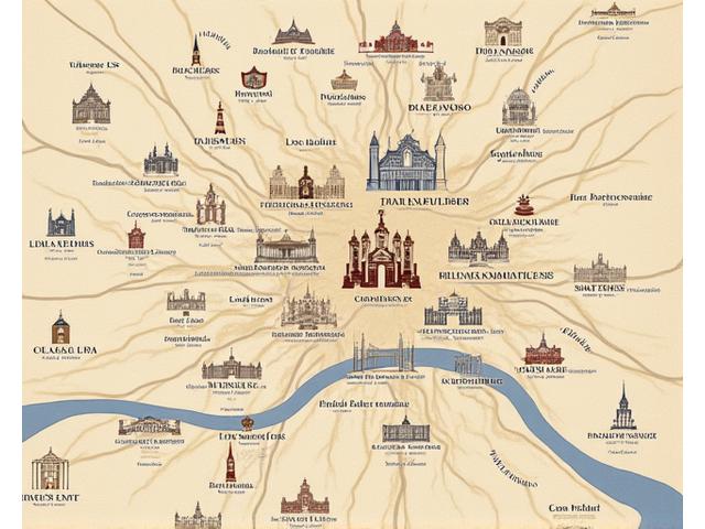 Mapa interactivo de universidades de Madrid con convenios y sus catálogos académicos. Iconos de libros resaltando los puntos de las universidades.